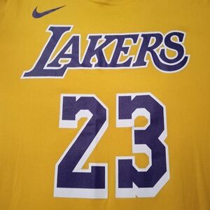 Nike Lakers Gold T Shirt Jersey with Purple Details